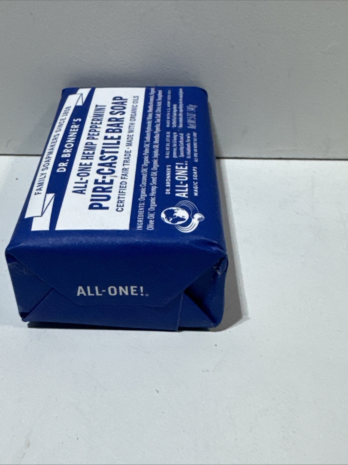 Dr. Bronner’s Organic All-One Pure-Castile Bar Soap, Peppermint – 5oz