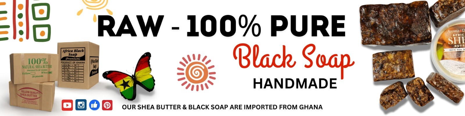 Raw African Black Soap Bar 2 oz. 100% Raw Organic Natural Unrefined Wholesale