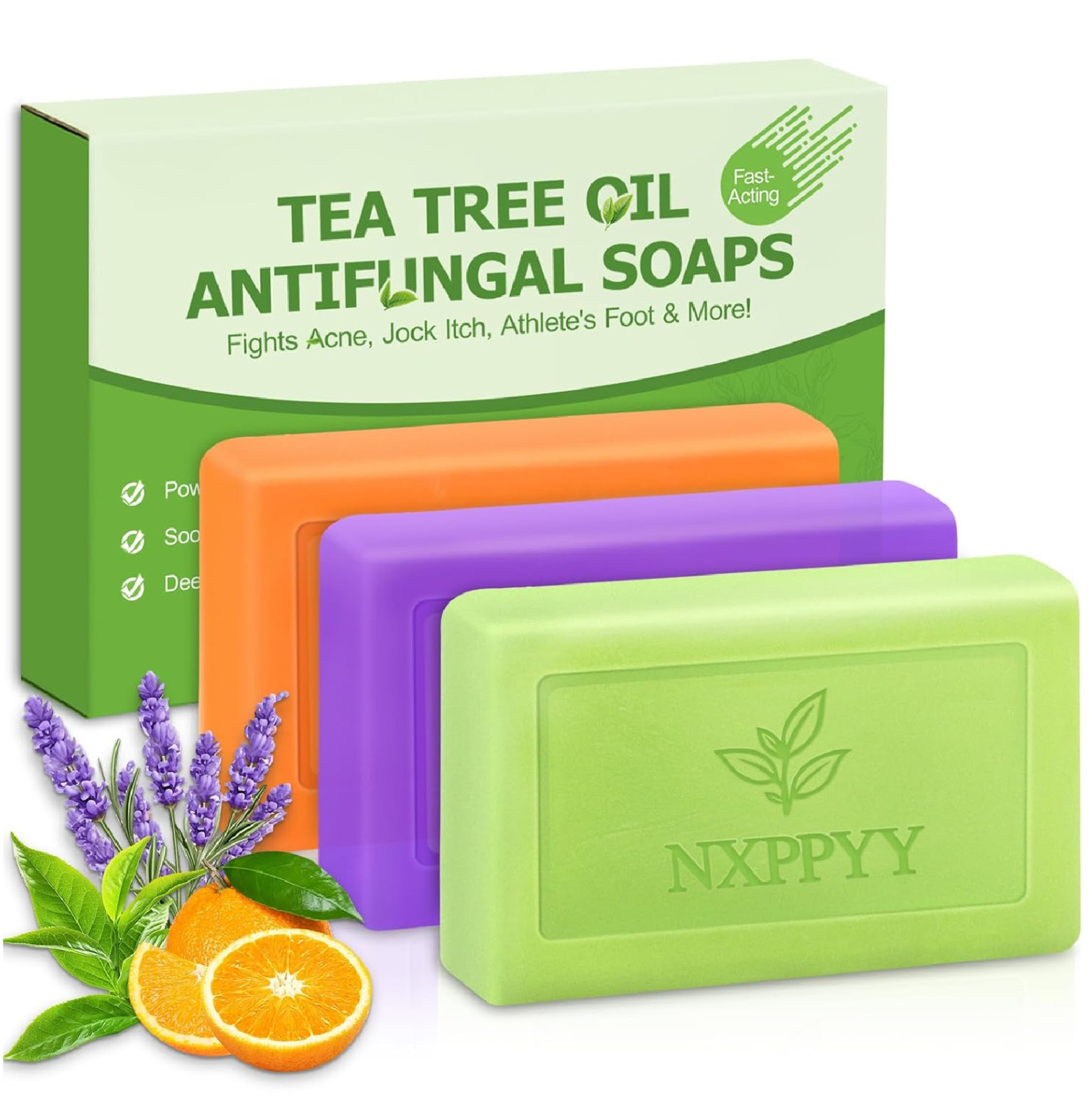 Antifungal Soap-Antibacterial Soap Bar with Tea Tree Oil- Body & Face Wash for A