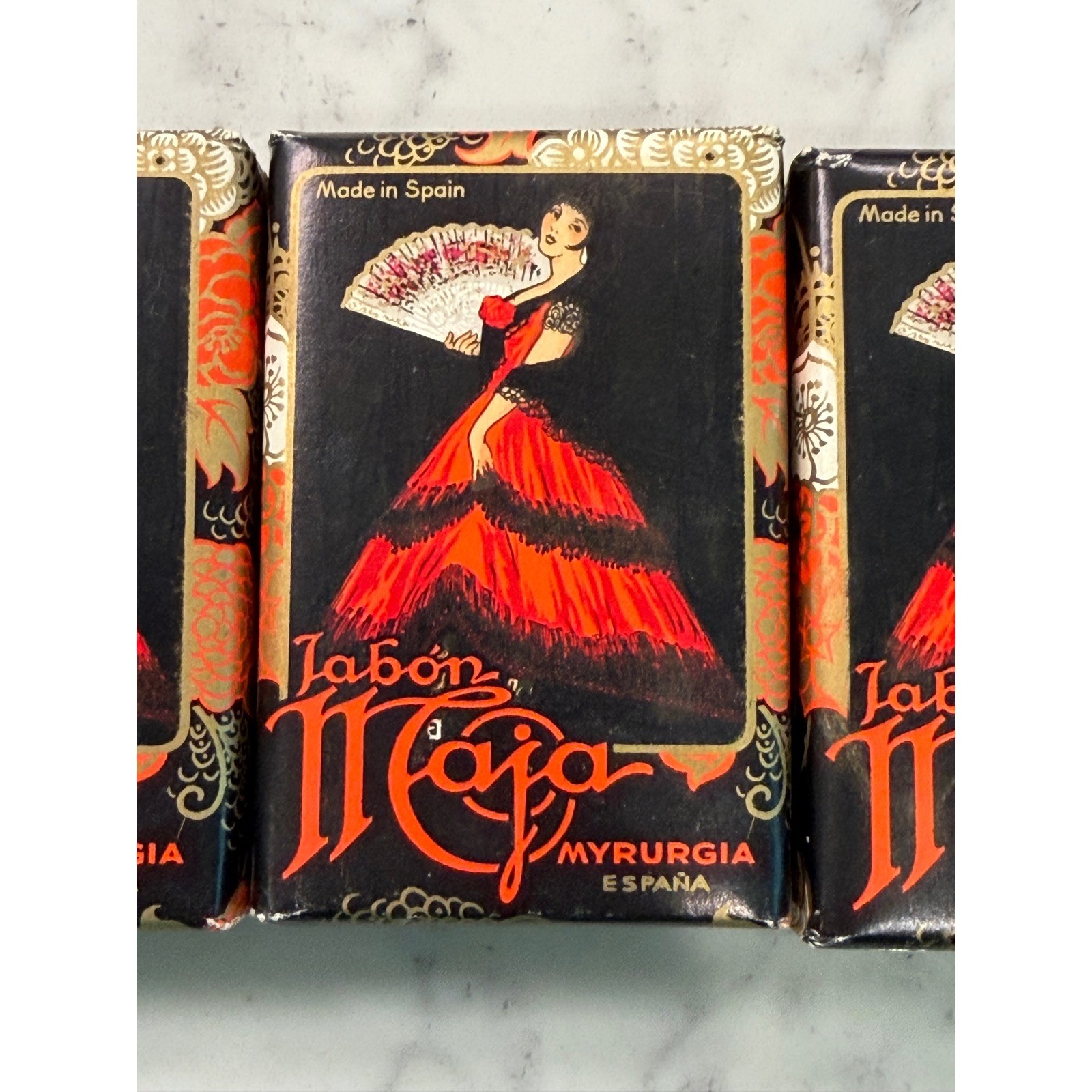 Vtg Maja Jabon Myrurgia Soap Gift Set 3 Bars Made in Spain Unopened 3.125oz Box