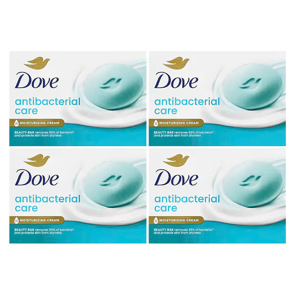 Dove Antibacterial Care Beauty Bar Soap, Moisturizing Cleanser , 3.75 oz