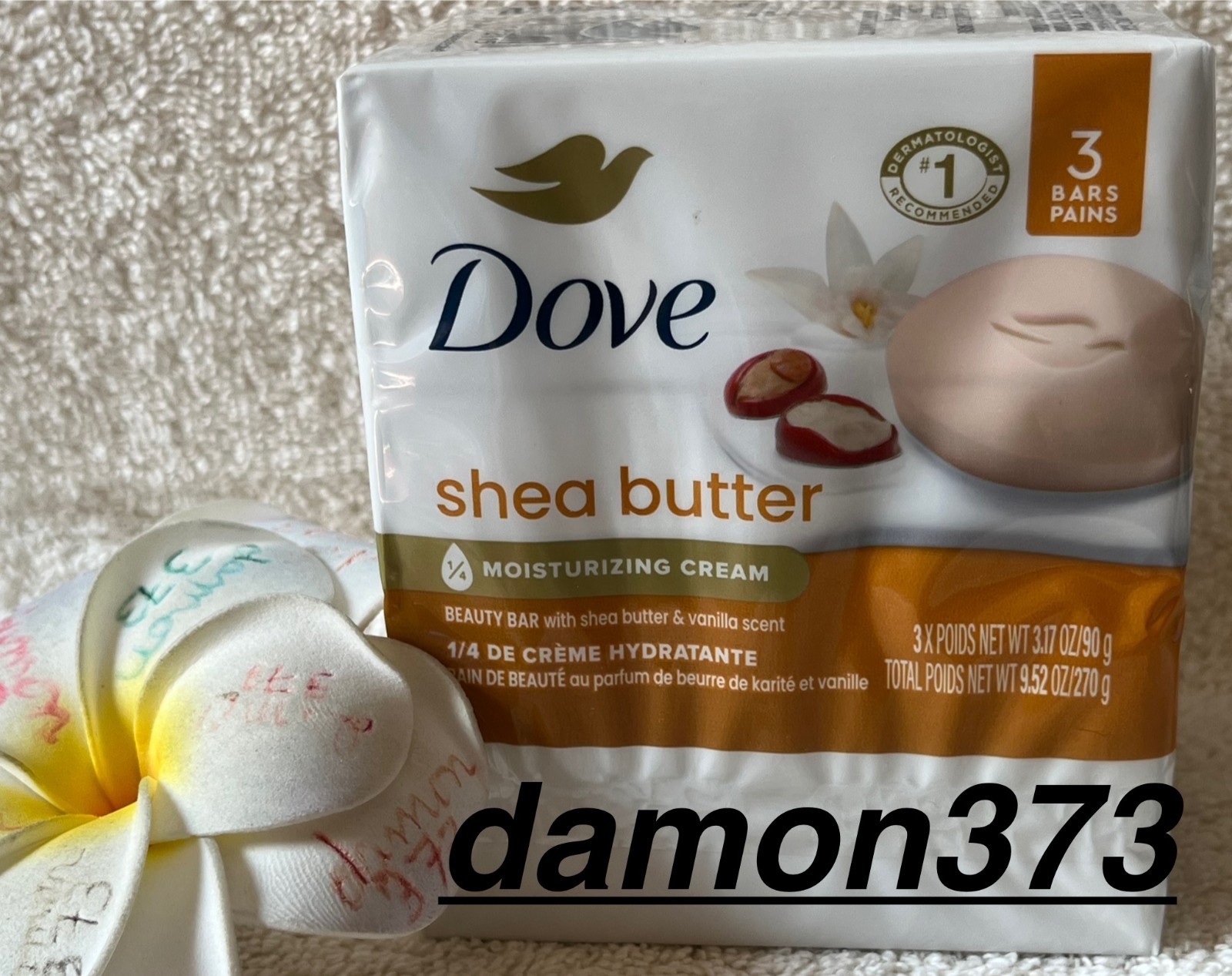 DOVE***Shea Butter***Moisturizing Cream Beauty Bar (3 BARS)~~3.17 OZ/90g EA~~NEW