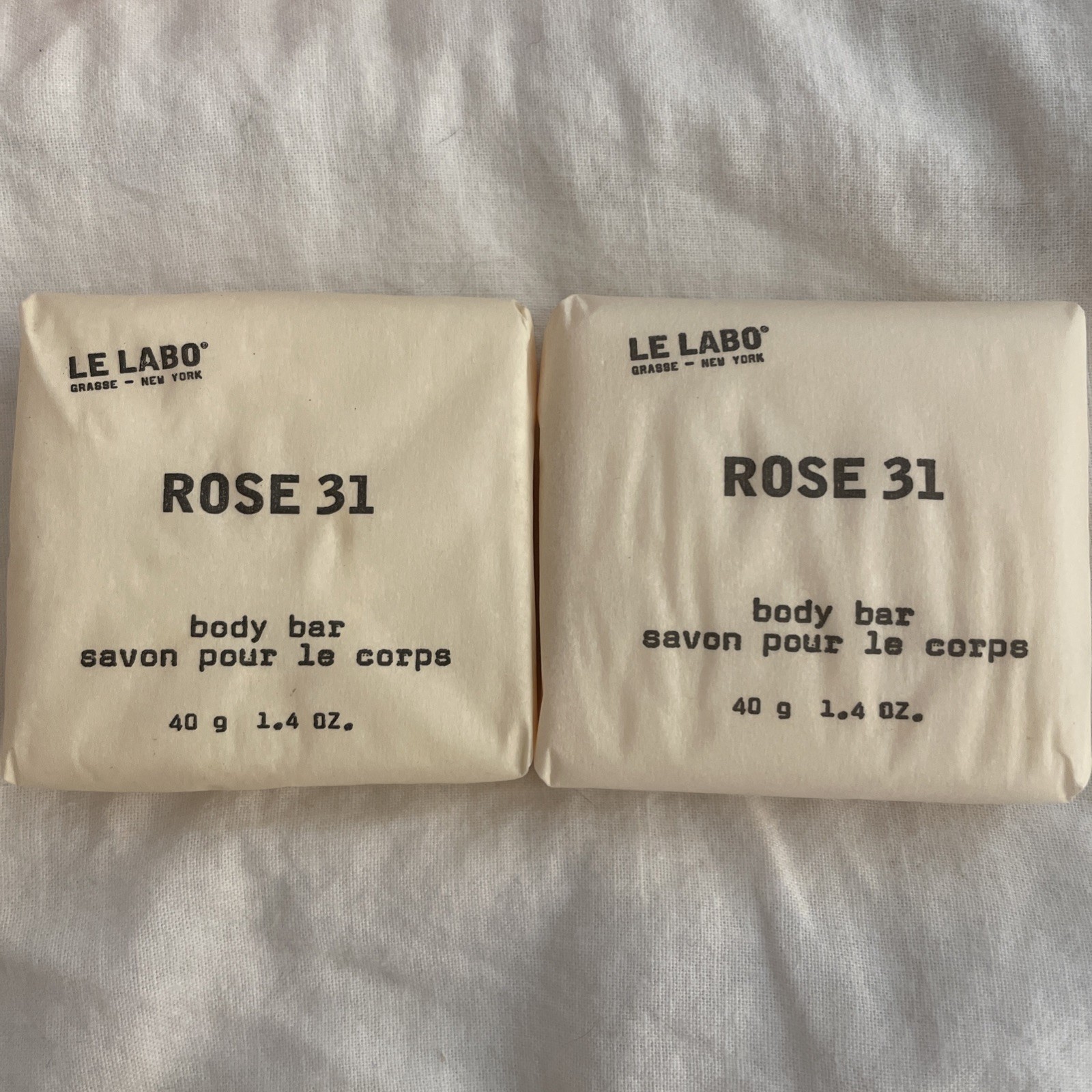Le Labo Rose 31 Body Bar Soap, 1.4 oz (40g) Each, Set of 2