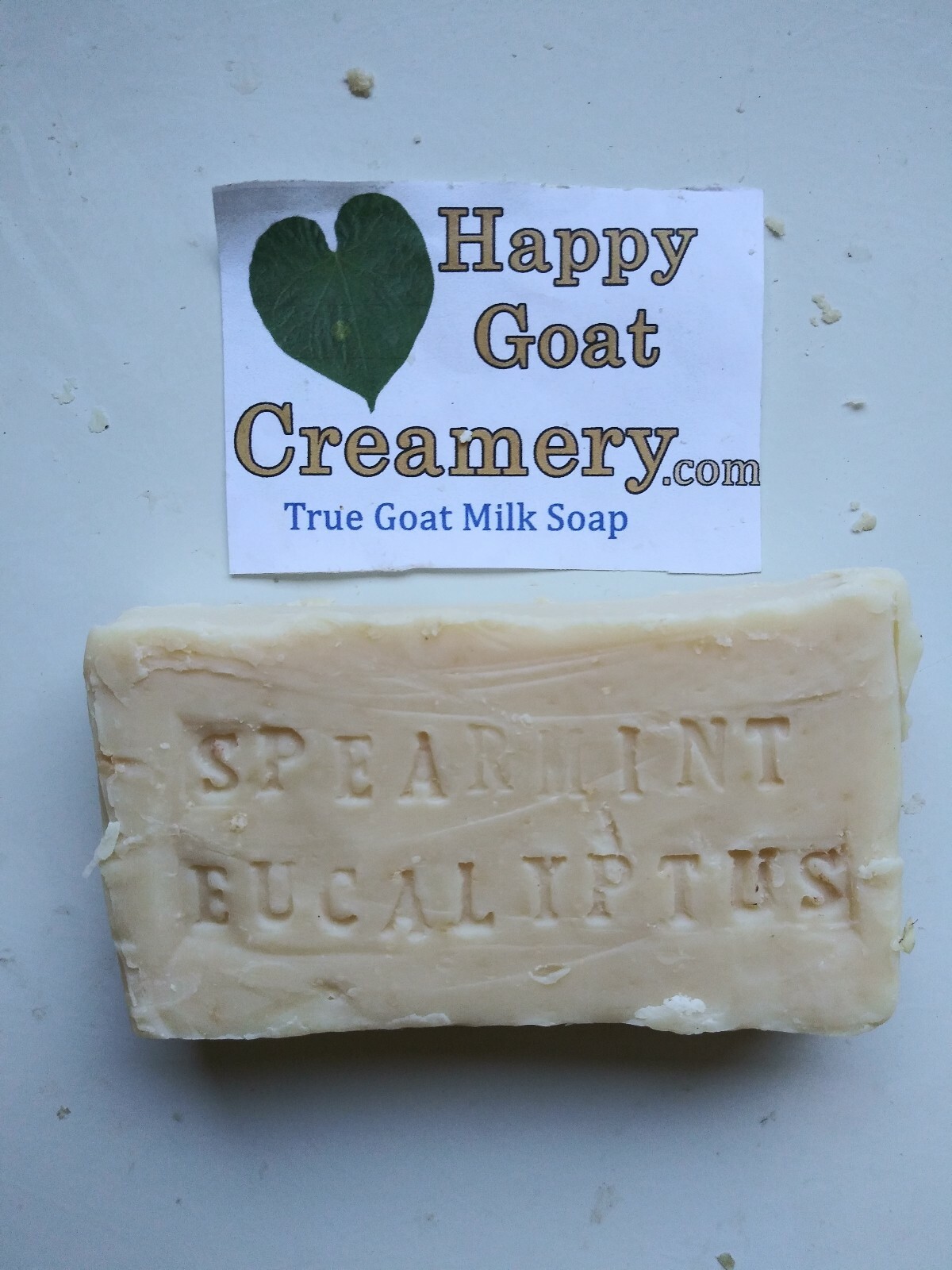 SPEARMINT & EUCALYPTUS GOAT MILK SOAP HAPPY GOAT CREAMERY PURE ESSENTIAL OIL