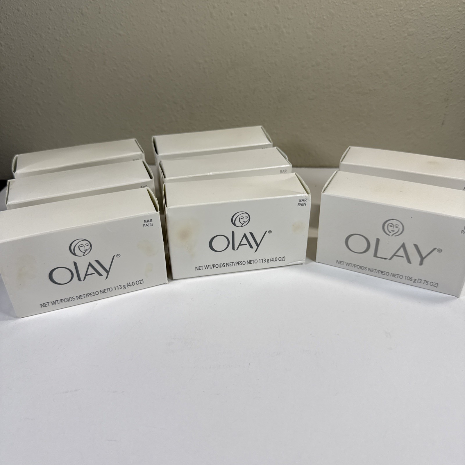 Vintage OLAY Beauty Bar Lot Of 8 NOS Original White 4.0 & 3.75 Oz 1990-2000s USA