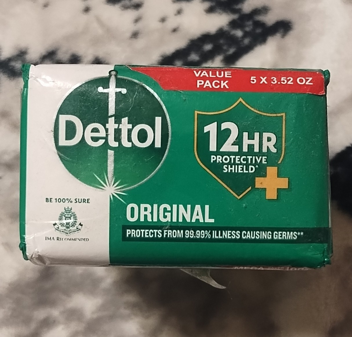 Dettol Original Antibacterial Soap Bars Multipack 5 x 100g White Solid
