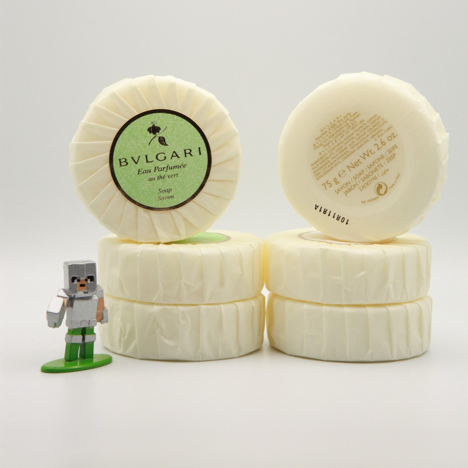 BVLGARI Au The Vert (White + Green Tea) Resort Soap Bar, Pack of 6 (6x75gr)