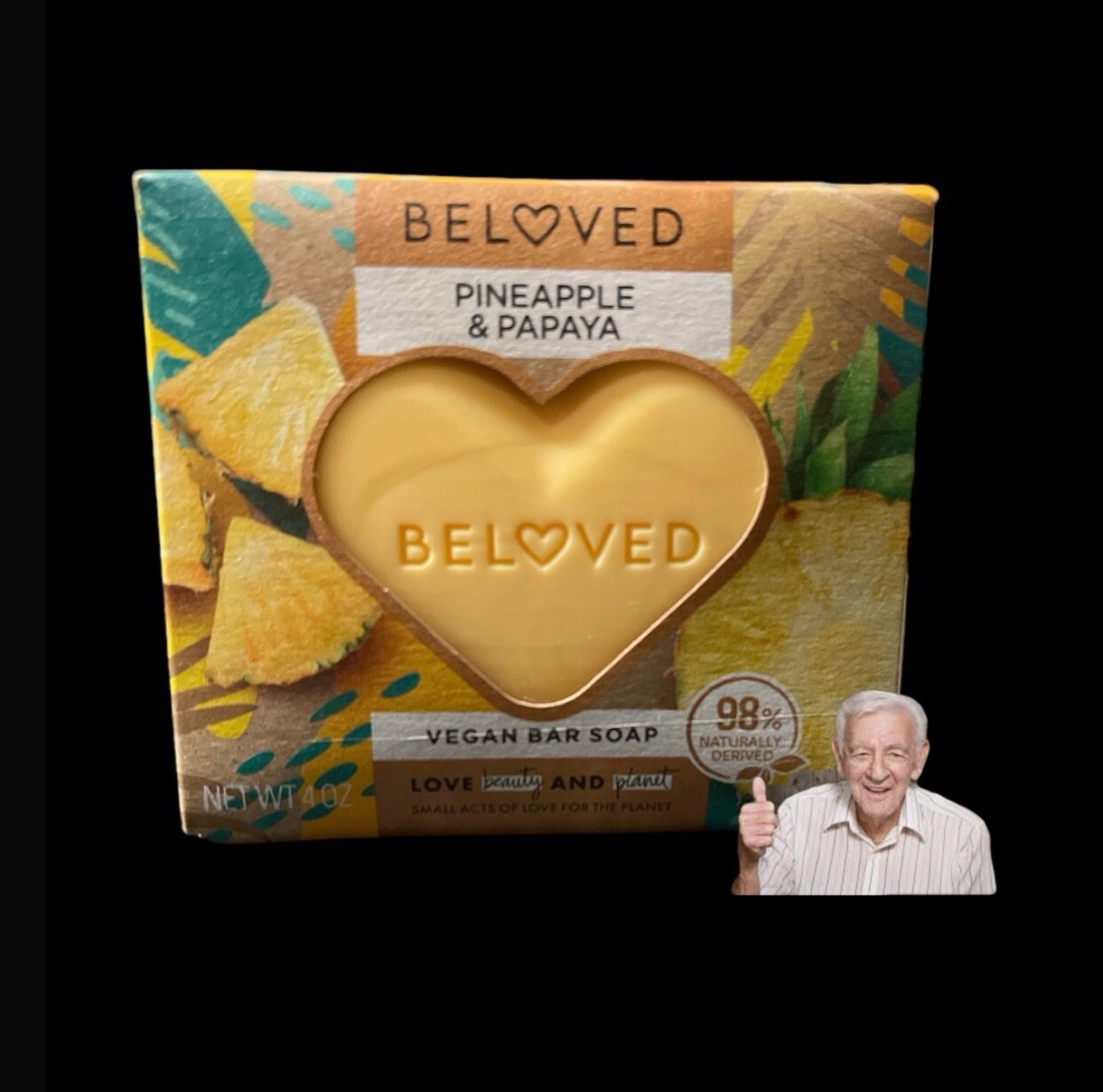 Vegan Bar Soap By Beloved Pineapple & Papaya, 98% Natural. 4.0oz Clearance Sale