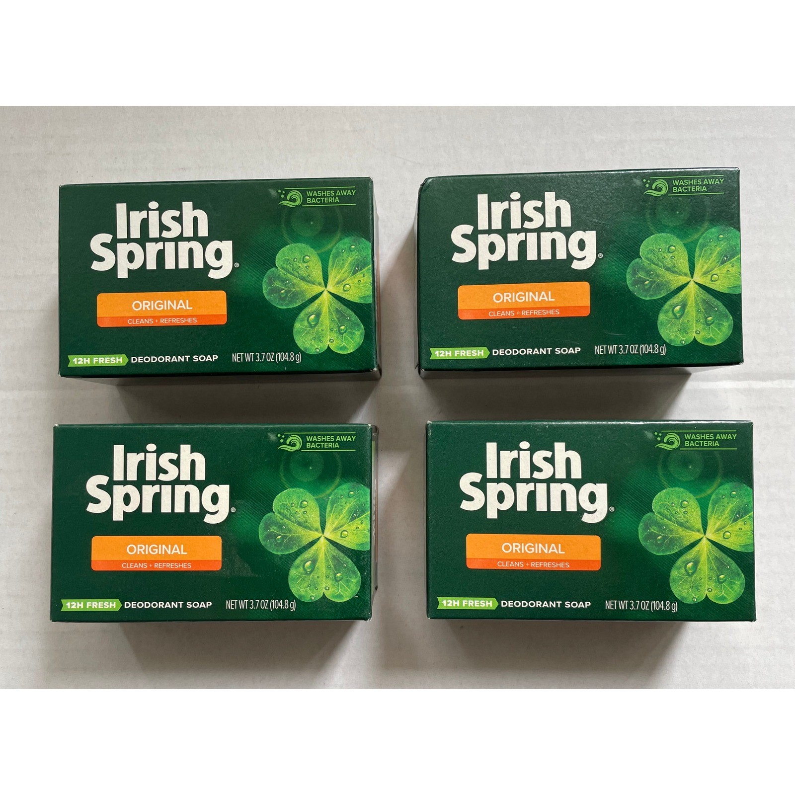 Lot of 4 Bars Original Irish Spring Bar Soap