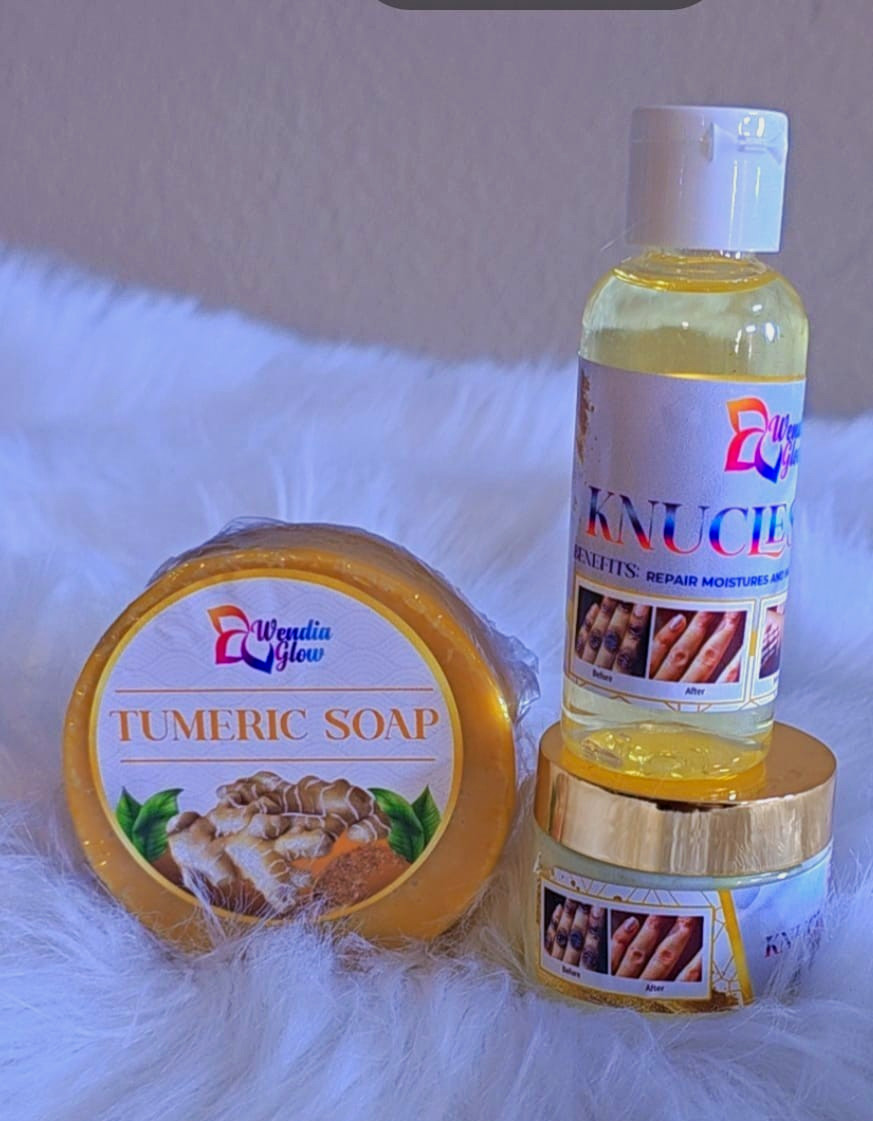 Wendia Glow Turmeric Moisturizing Round Soap Bar 4 oz for Body & Hands