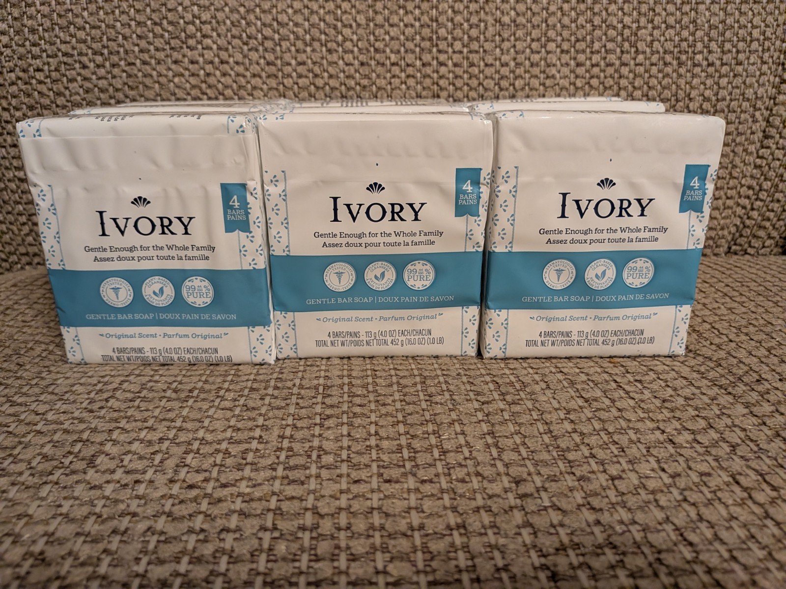 IvoryClean Original Bar Soap, 4 Ounce, 4 Count (Pack of 4) 9 Packs Total 36 Bars