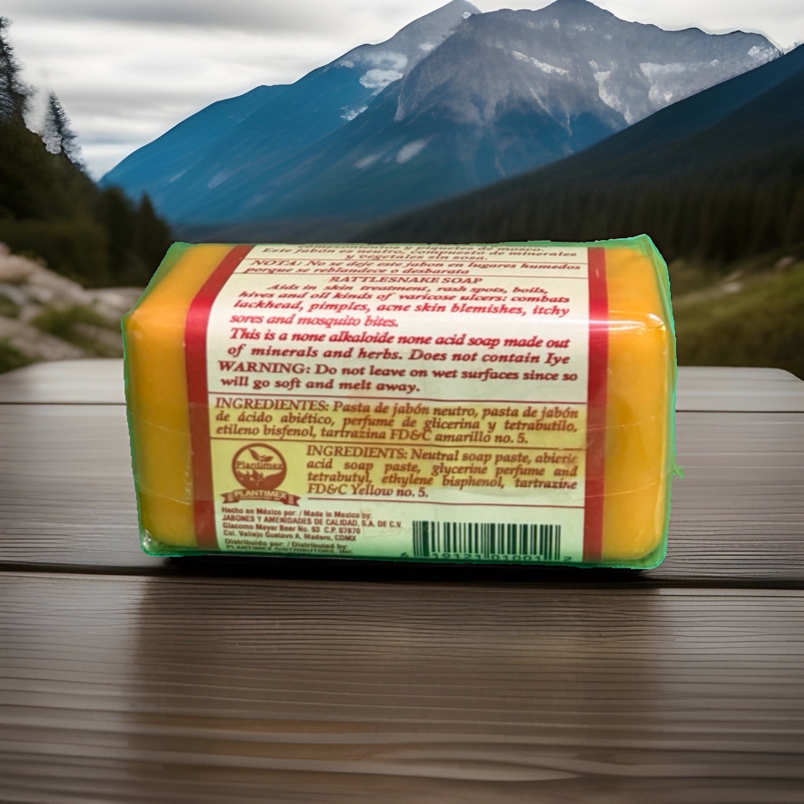 Vibora De Cascabel Rattlesnake Soap Bar 4.93 oz Yellow No Lye, Face/Body