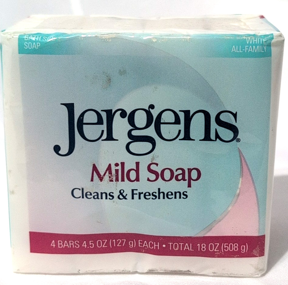 Jergens Mild Soap 4 Bars 4.5 Oz ea Retired Formula NEW