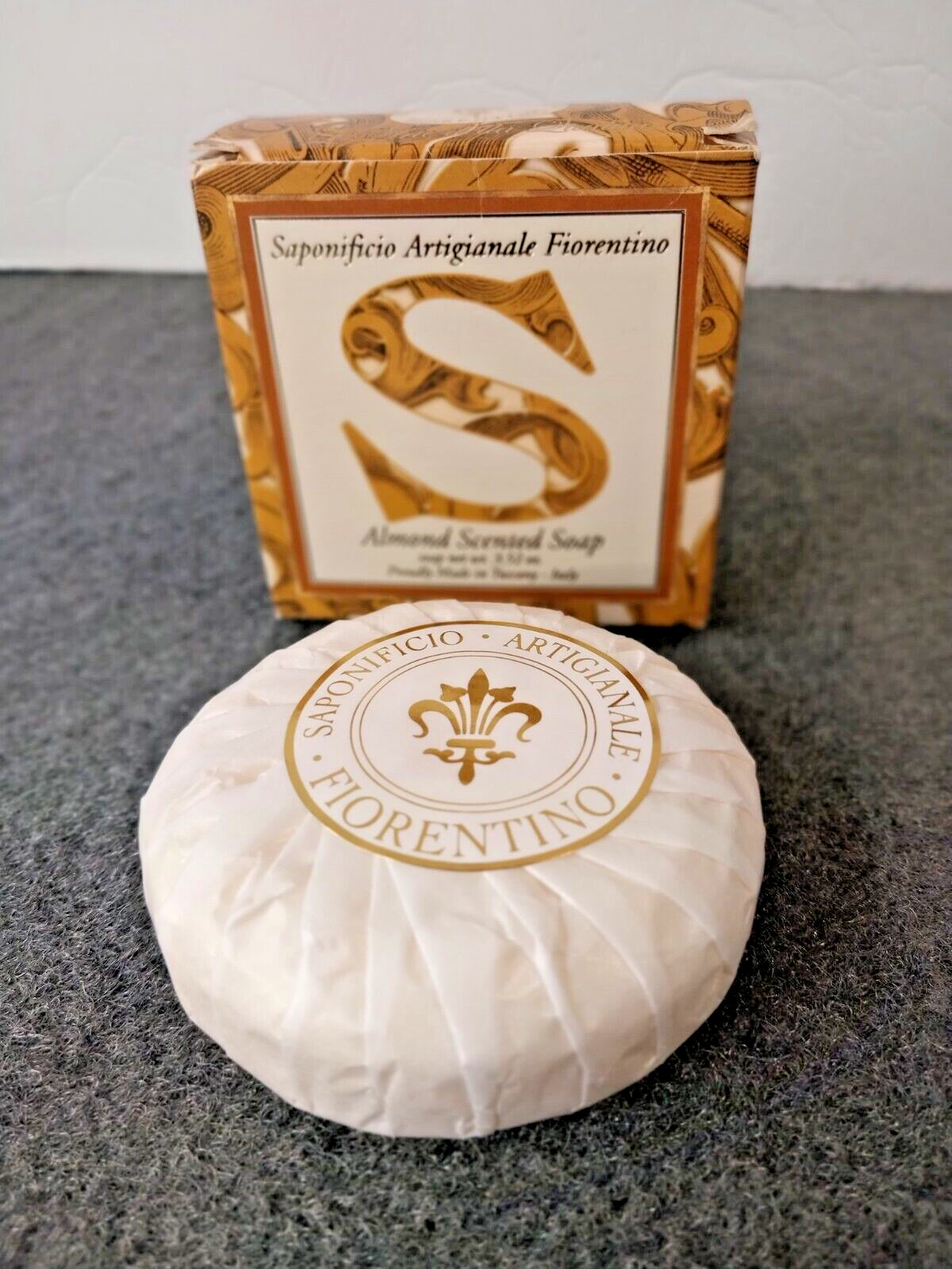 Saponificio Artigianale Fiorentino Almond Scented Soap 3.52 oz Round Bar “S”