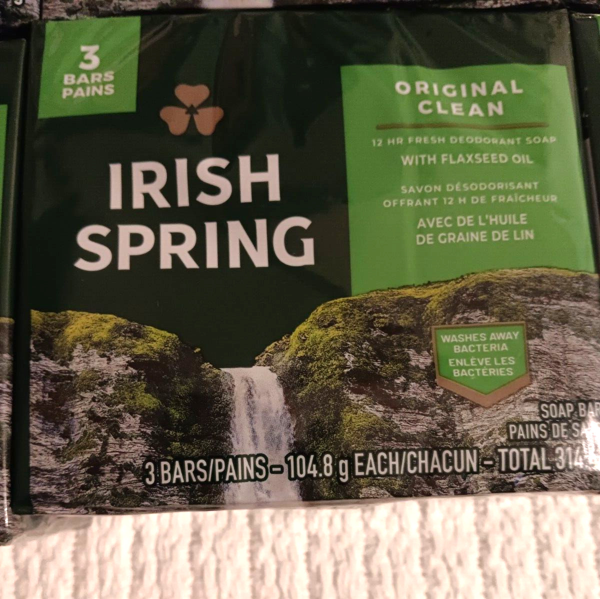 Irish Spring Deodorant Bar Soap Original Lot of 8 Pks 3.75 oz 24 Bars Total