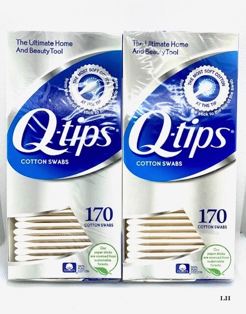 Q-Tips Cotton Swabs ( 2 Pack ) 170 each= 360 Cotton swabs