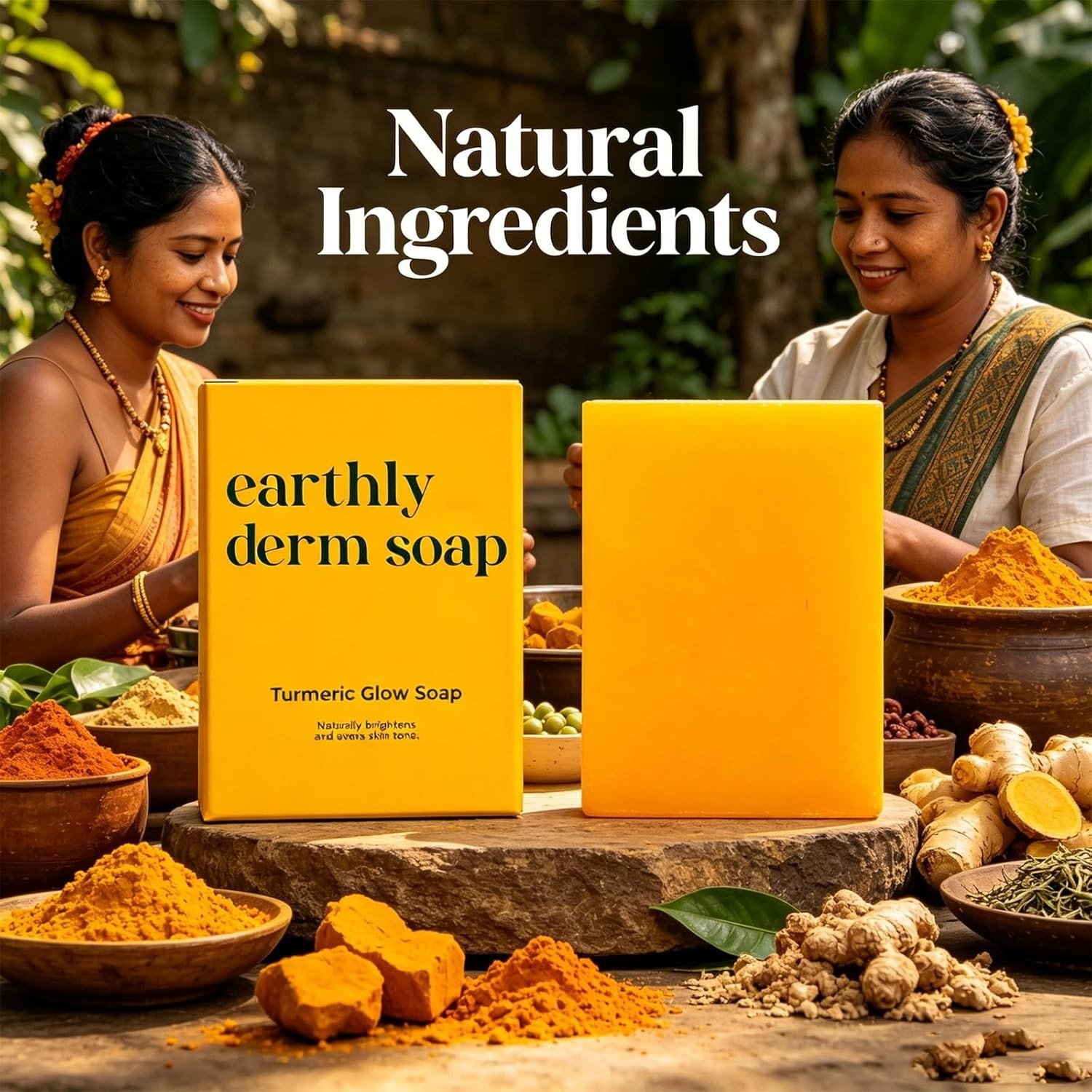 Turmeric Glow Soap, Natural Handmade Bar, Gentle Cleansing and Moisturizing, for