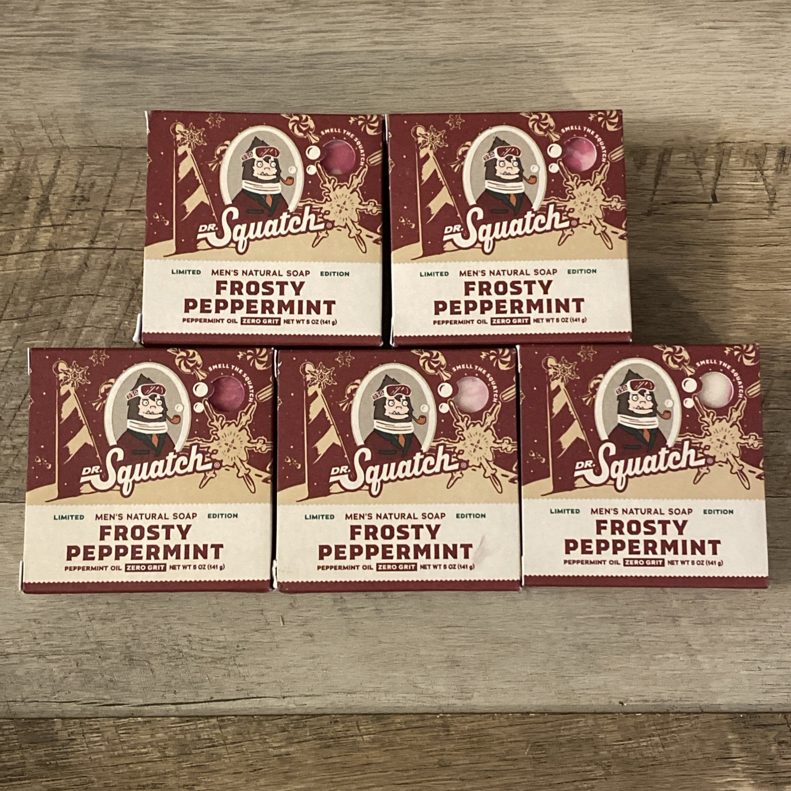 Dr. Squatch Limited Edition Frosty Peppermint Bars Men’s Natural Soap Lot of 5