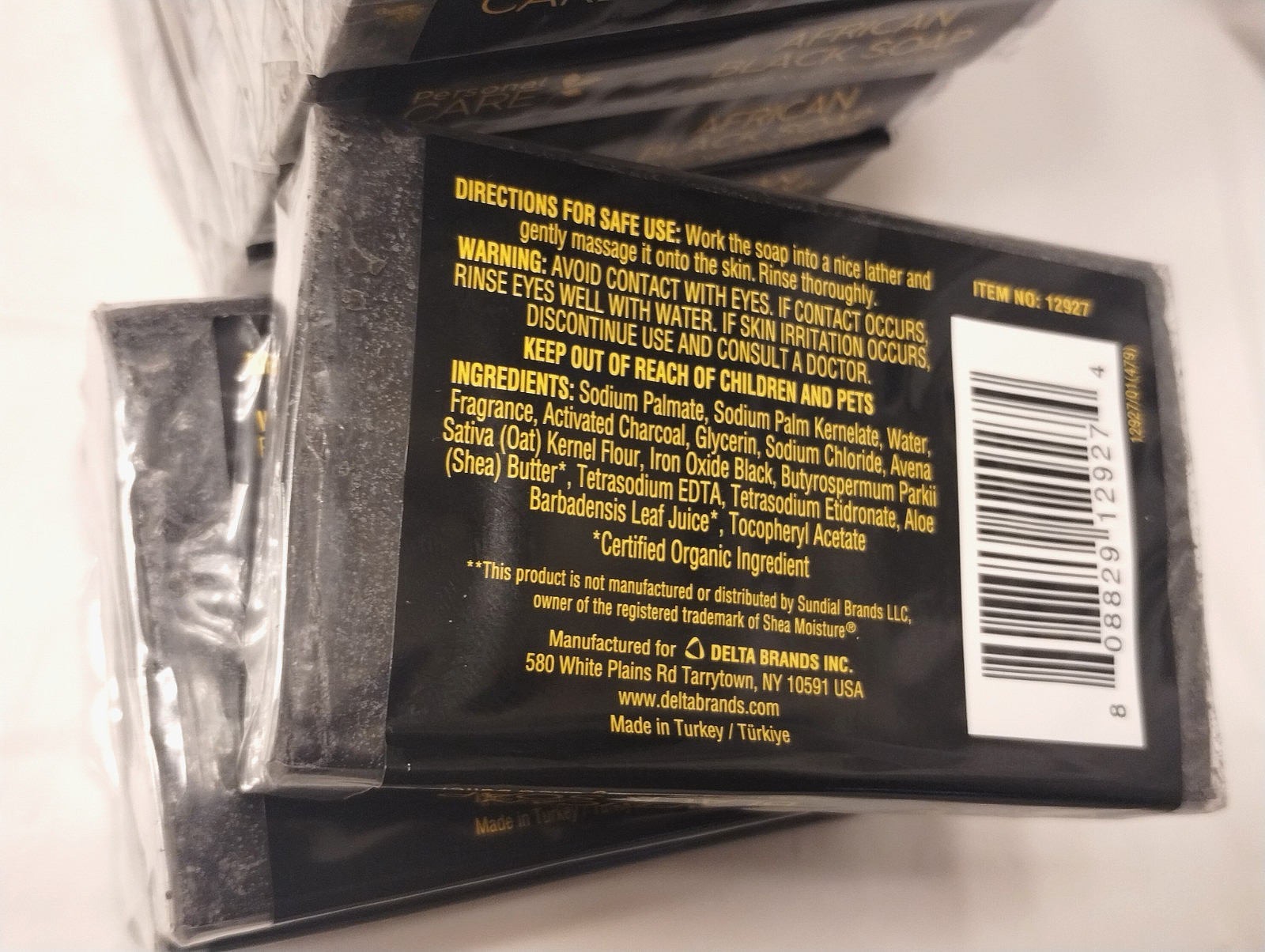 Lot of (12) Personal Care African Black Soap with Shea Butter Moisturizure