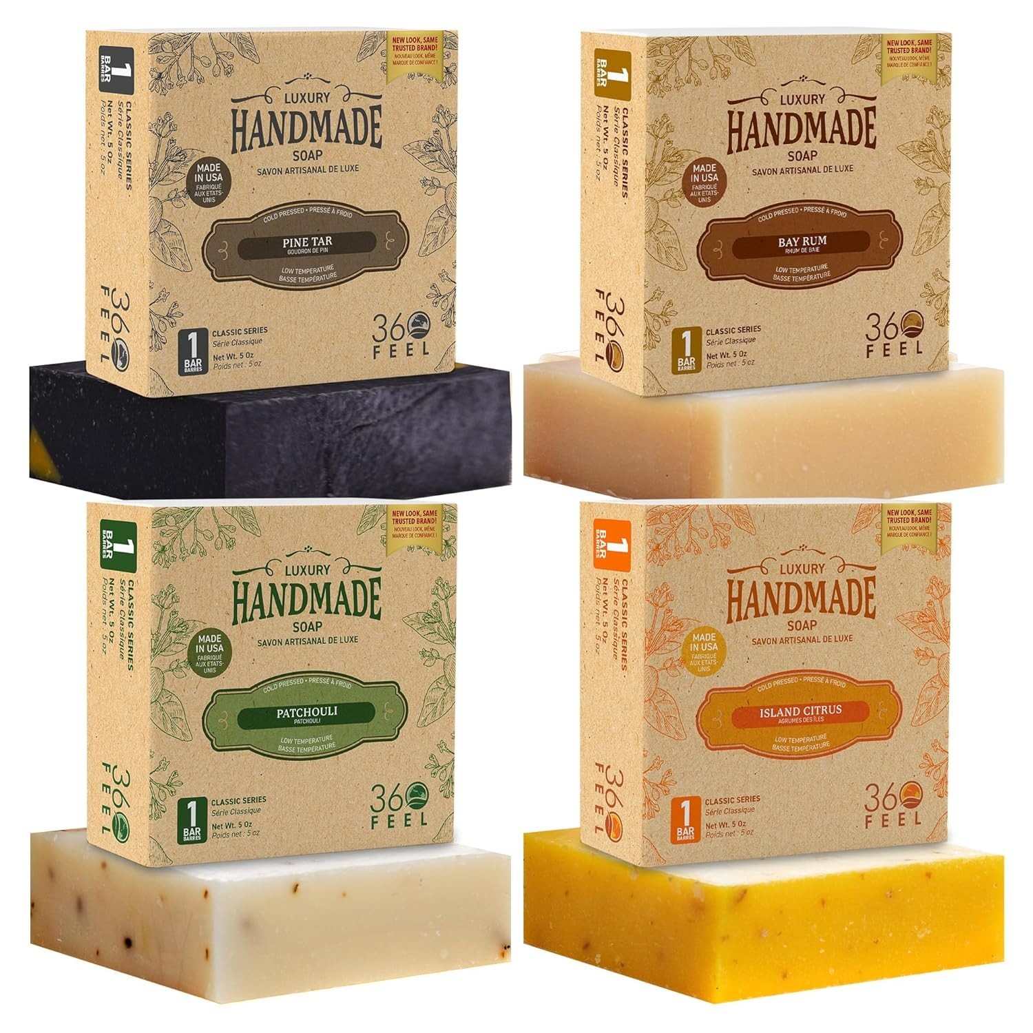 Artisan Men’s Soap Collection – Sensitive Skin Formula, 4 Travel Size Bars