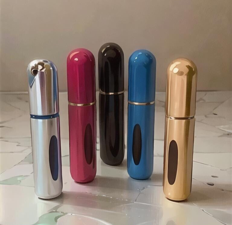 5 Pcs Travel Portable Mini Refillable Perfume Atomizer Bottle Spray Pump Case