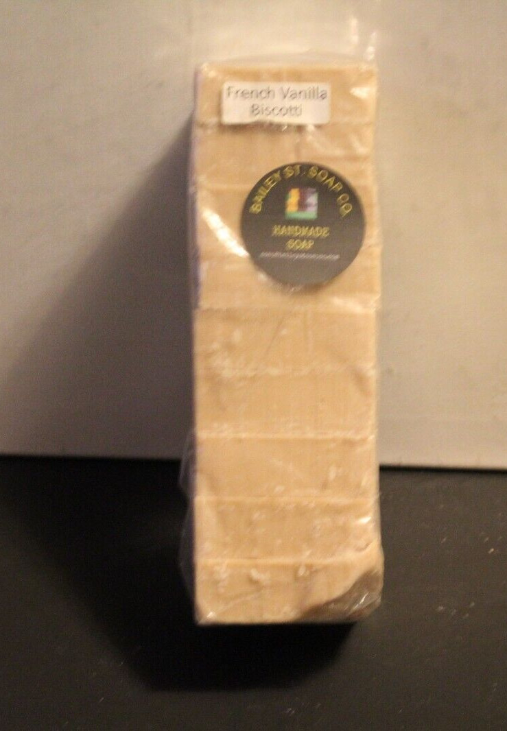 French Vanilla Biscotti Cold Processed handmade soap loaf 9 Precut Bars