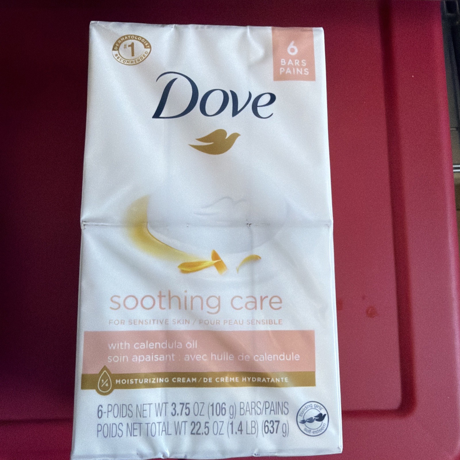 Dove Soothing Care Moisturizing Beauty Bar For Sensitive Skin w/Calendula Oil 6x