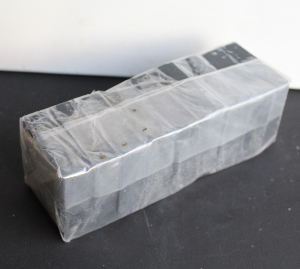 Black handmade soap loaf 9 Precut square bars