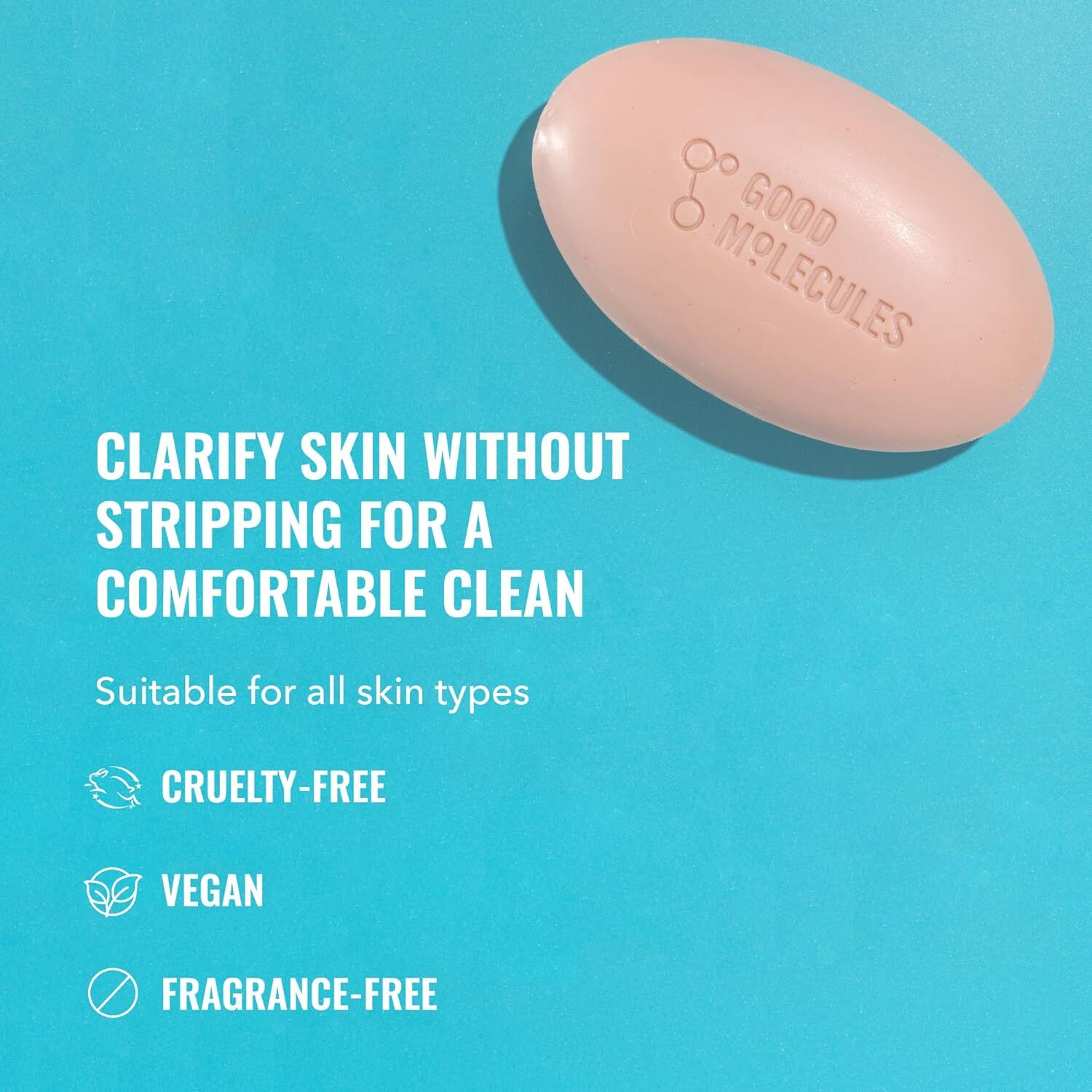 Good Molecules Clarify and Cleanse Bar – Soap-Free Bar with Salicylic Acid BHA,.