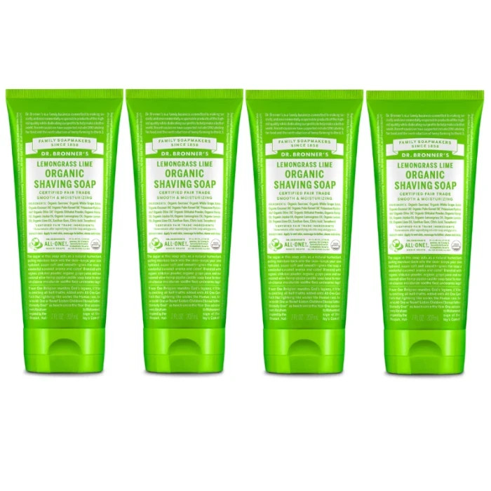 Dr. Bronner’s Organic Shaving Soap Lemongrass Lime 7 fl. oz Each (Pack of 4)