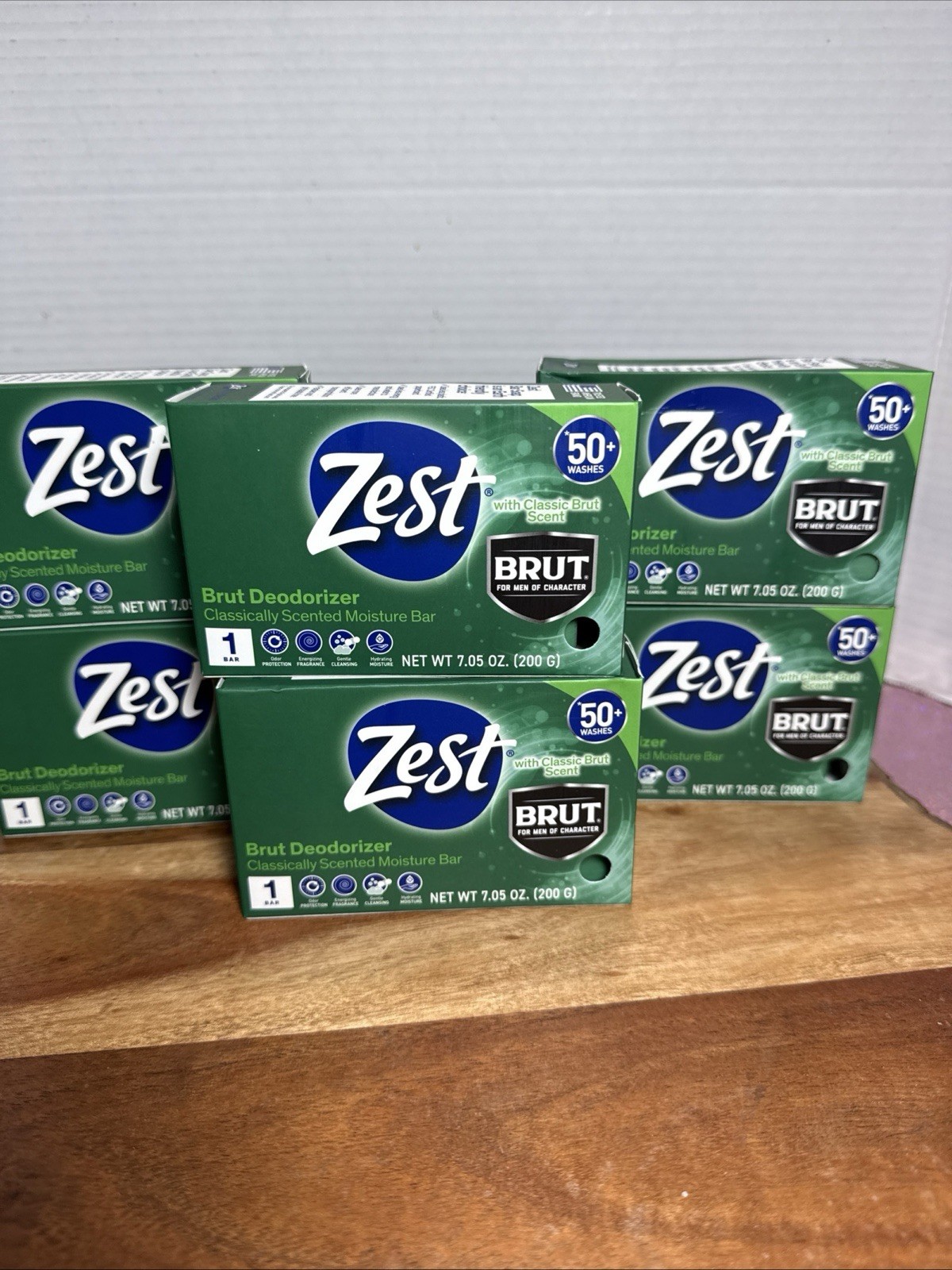 6pk Zest BRUT Large Classic Scent Moisture Soap Bars- 7.05 oz. LARGE!
