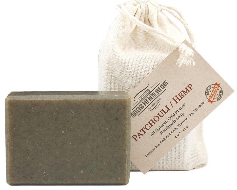 Patchouli Hemp with nettle, all natural soap cold process , Large 5.5-6 oz