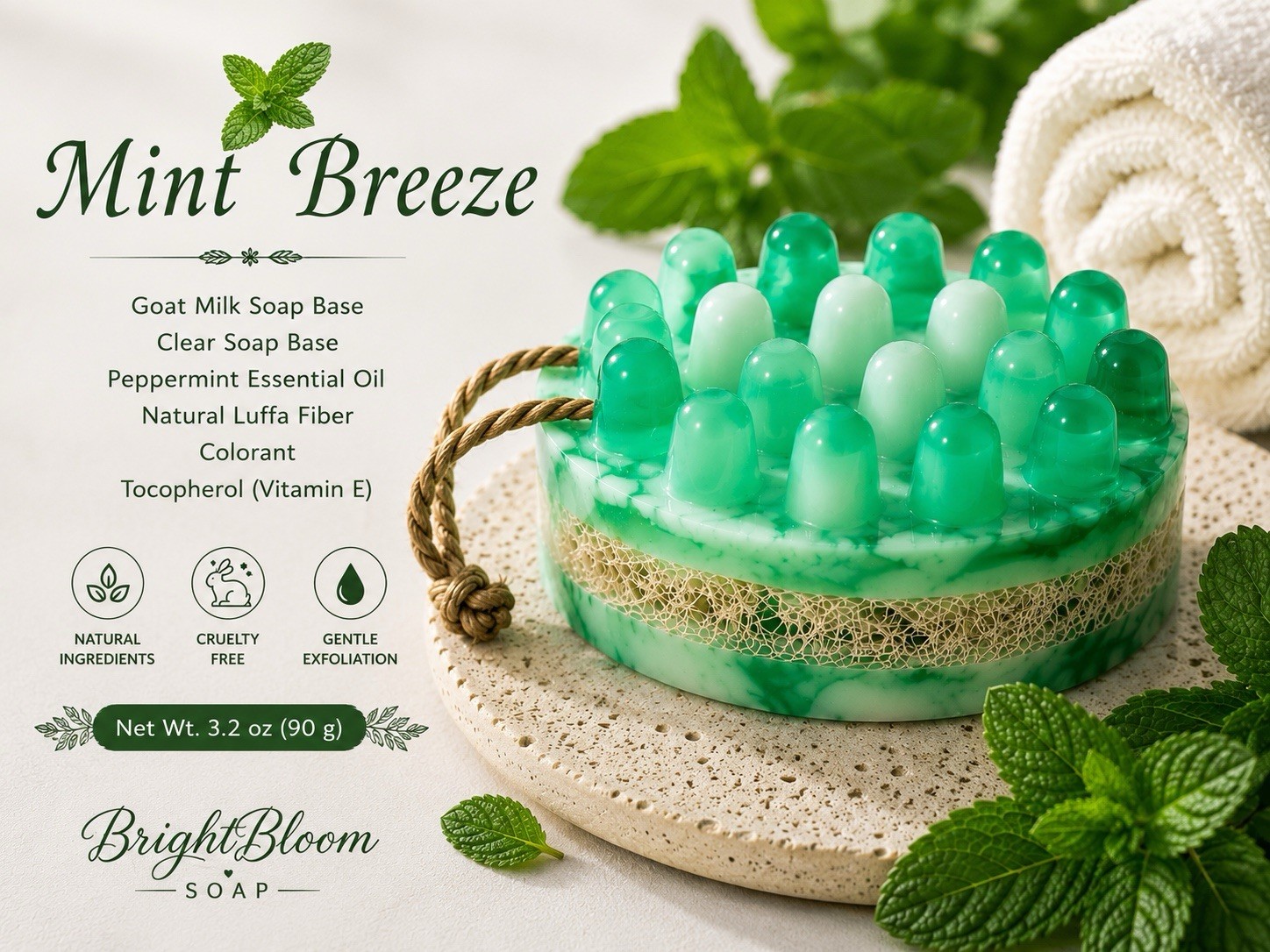 Natural Loofah Soap Bar – Handcrafted Exfoliating Natural Soap With Loofah
