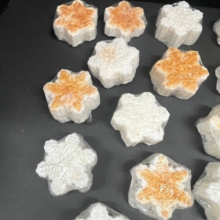 25 Individually Wrapped Handcrafted Snowflake Shea Butter Soaps