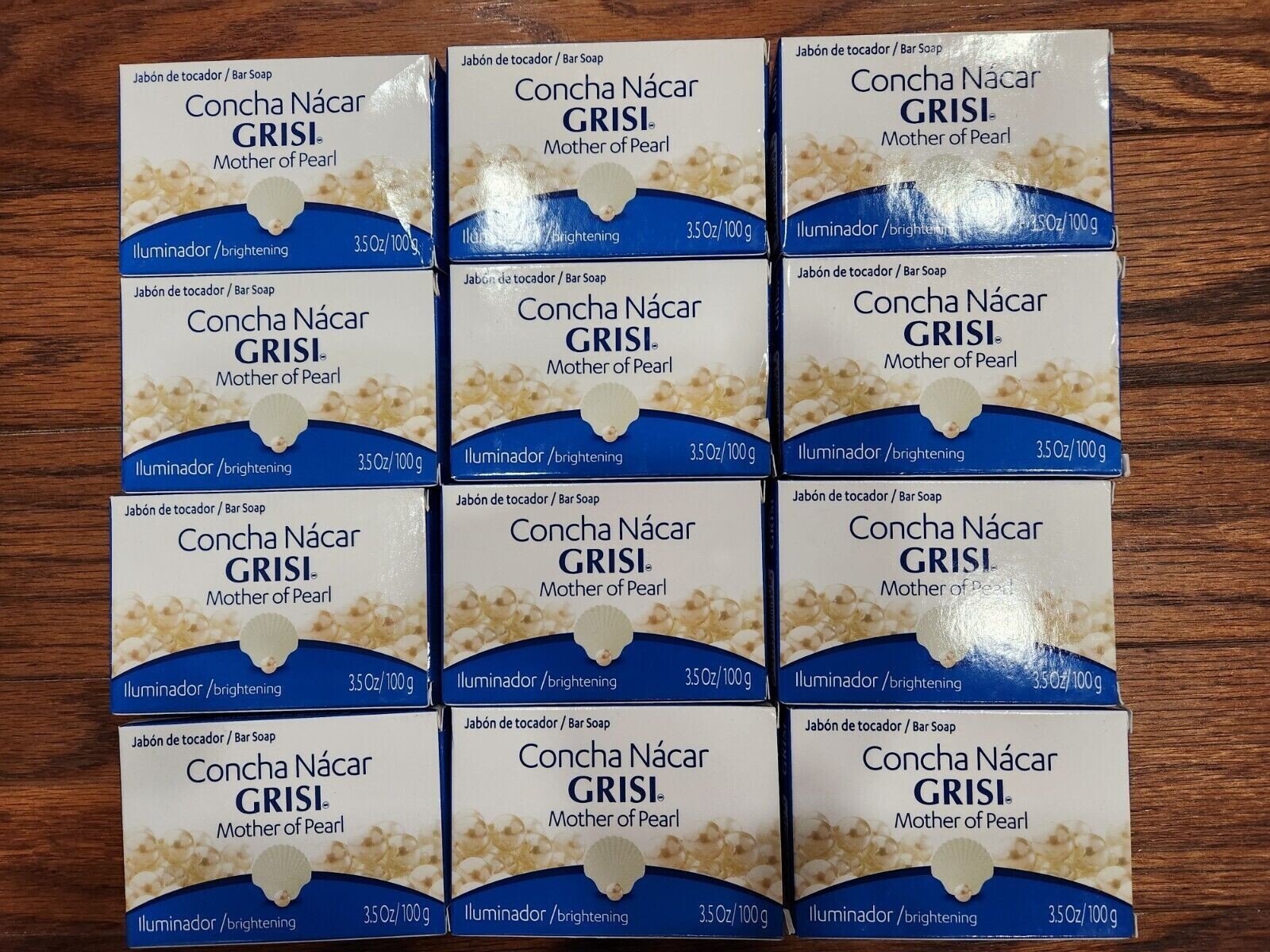 12 GRISI MOTHER OF PEARL BARS SOAP BRIGHTENING JABON TOCADOR 3.5 OZ EACH MEXICO