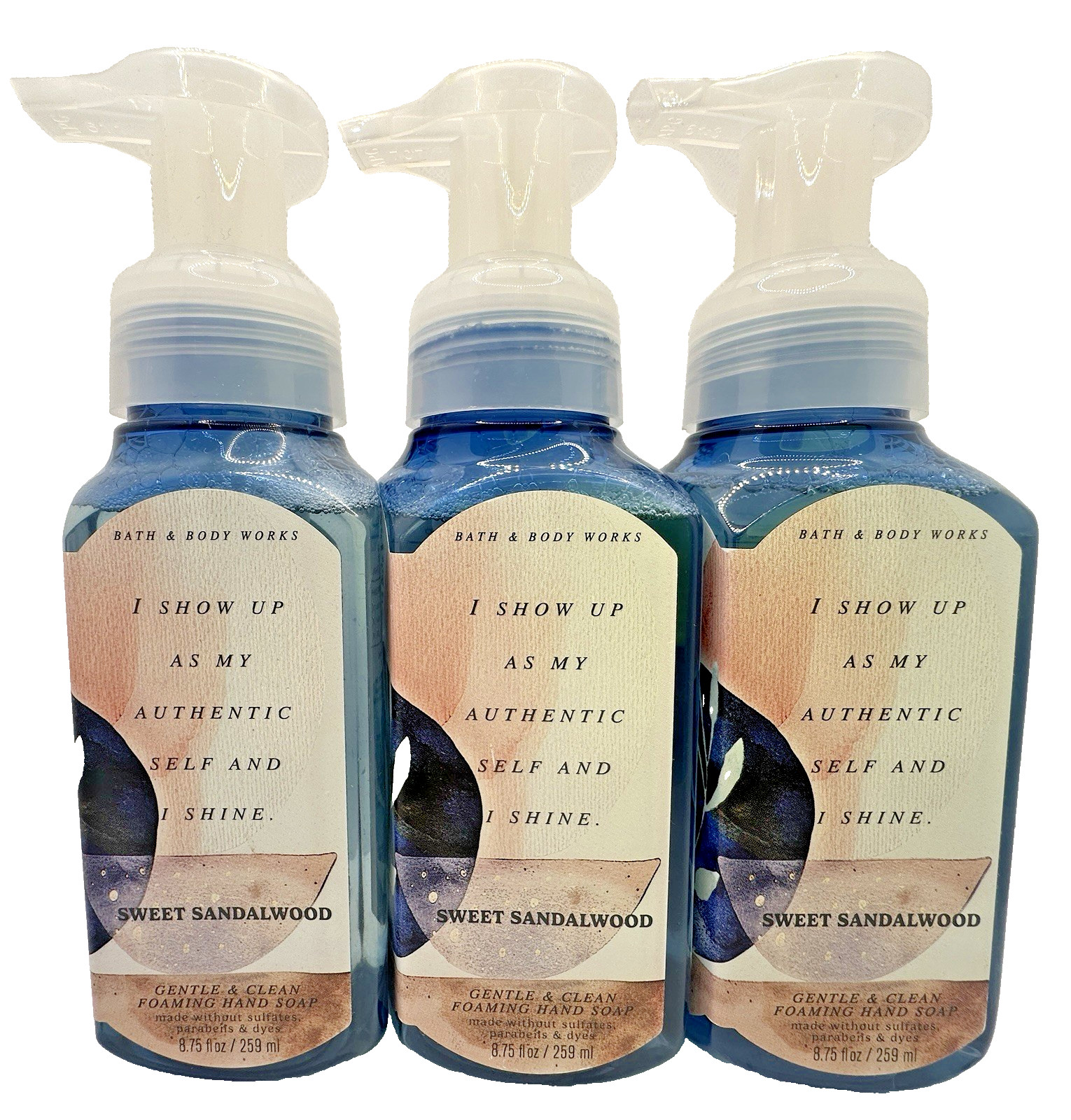 Bath & Body Works Sweet Sandalwood Gentle Foaming Hand Soap 8.75 Oz x3