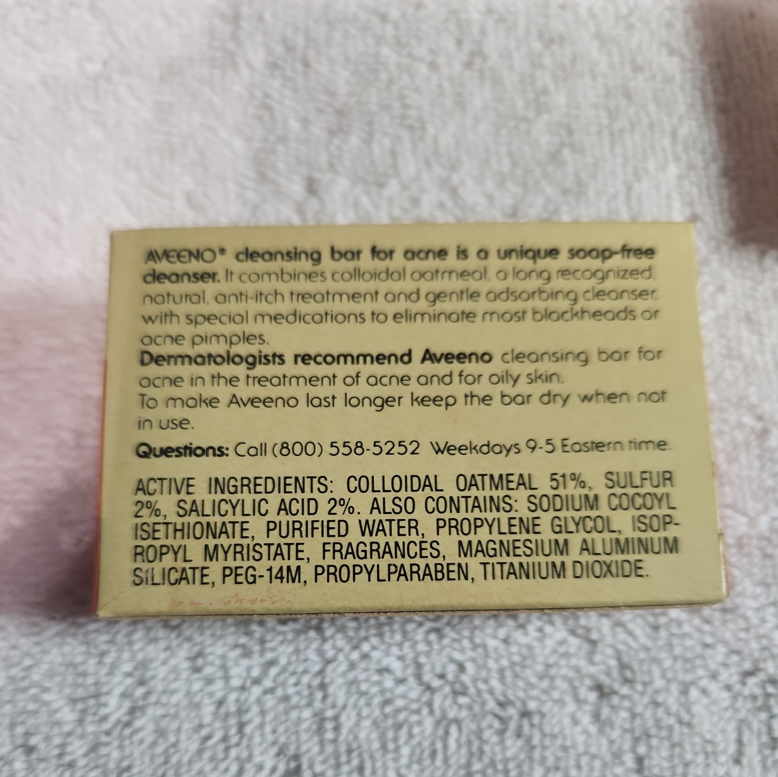 VINTAGE AVEENO Cleansing Bar trial size .9oz For Acne Prone Skin 8 pk bundle