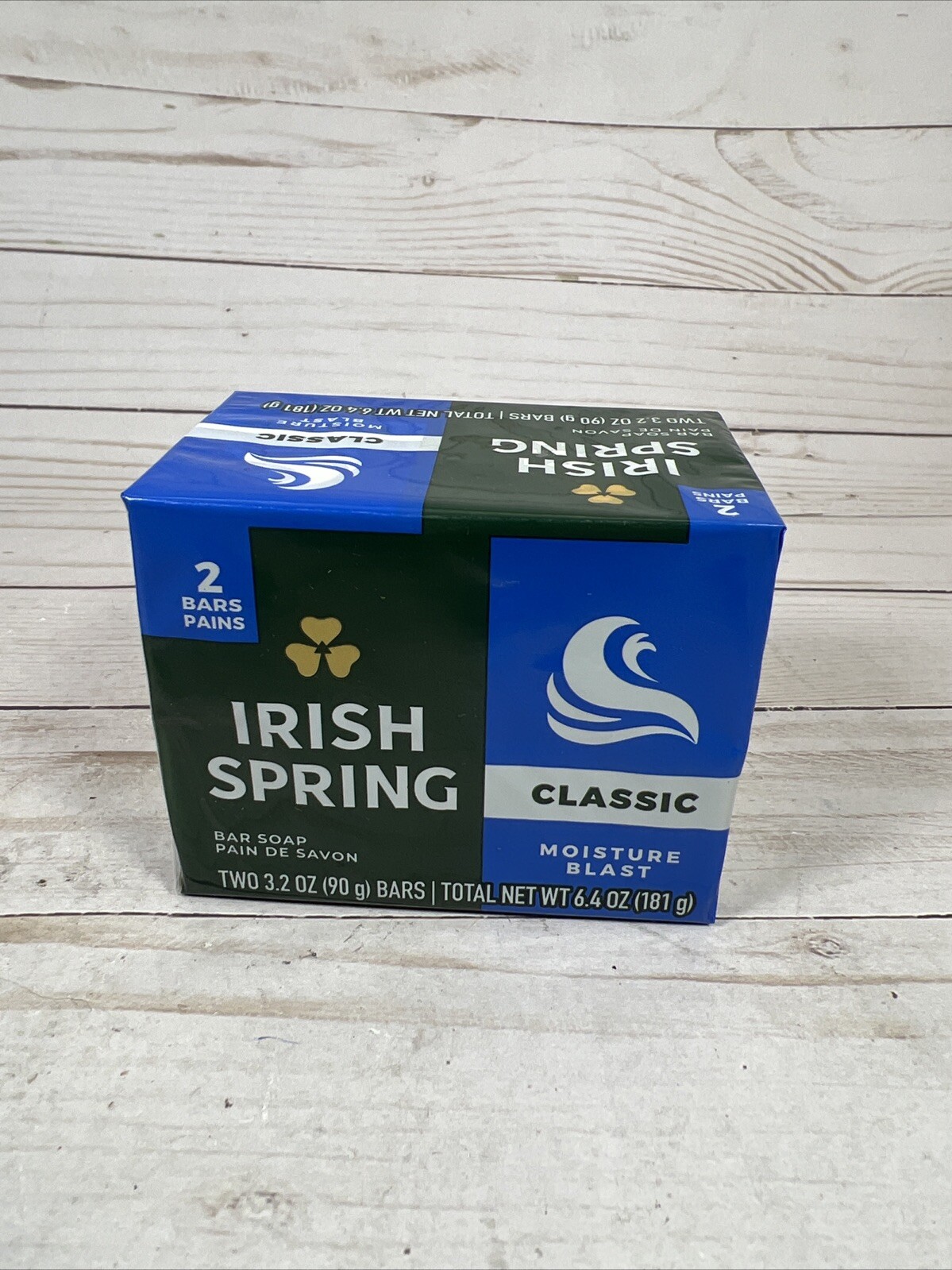 Irish Springs Classic Moisture Blast Bar Deodorant Soap 2-Count (4 Pack)