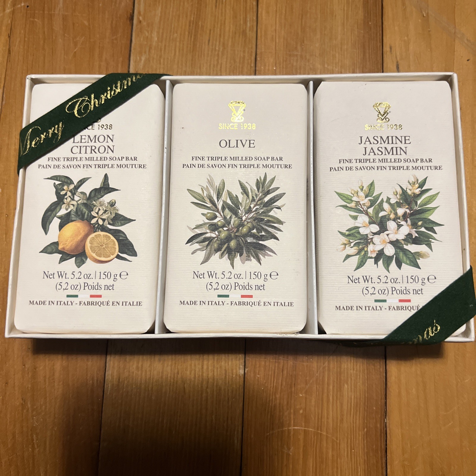 Saponificio ~ Diamante Jasmine /Olive/🍋Lemon Triple Milled SOAP Bars 3 x 5.2 oz