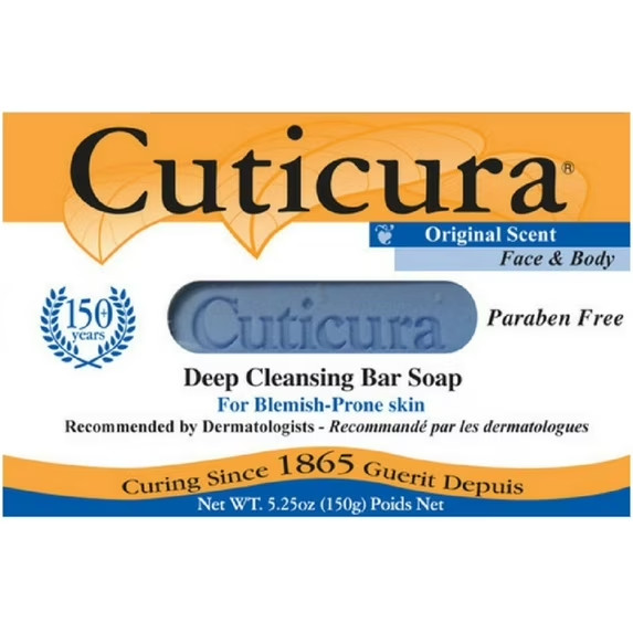 4 Pack Cuticura Face & Body Deep Cleansing Bar Soap Blemish Prone Skin 5.25 Oz
