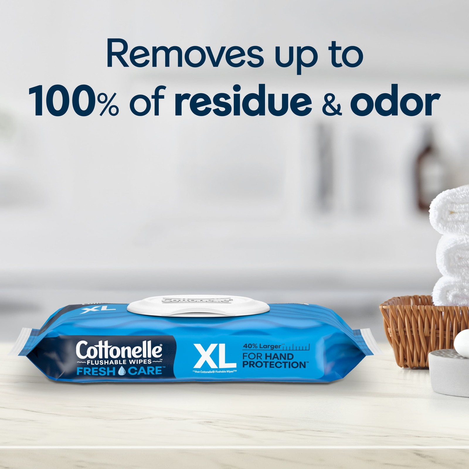 (2 pack) Cottonelle Ultra Fresh XL Flushable Wet Wipes, 1 Flip-Top Pack