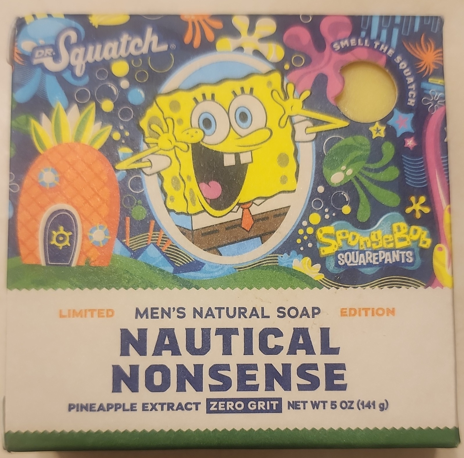 Dr. Squatch SpongeBob SquarePants Pineapple Zero Grit Body Bar Soap 5 oz