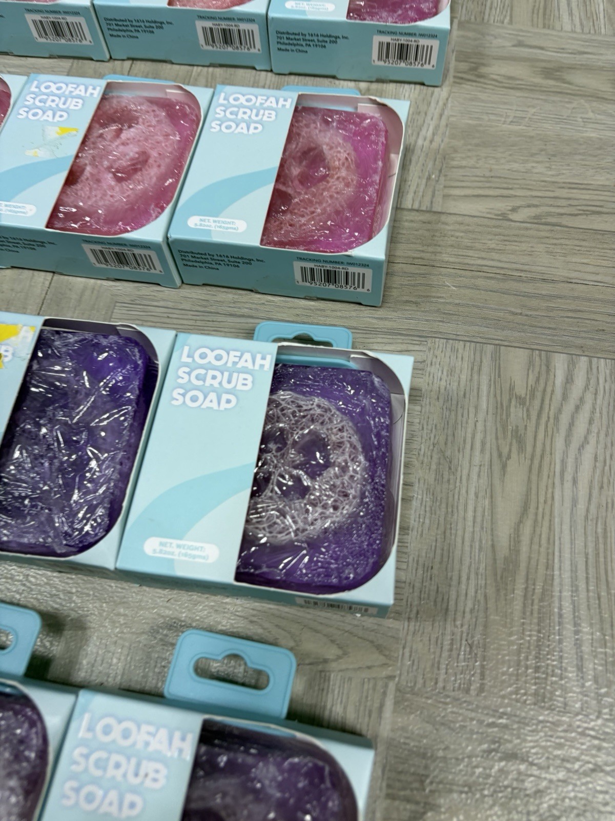 Lot of 28 five below loofah soap scrub 5.82 oz each pink purple new