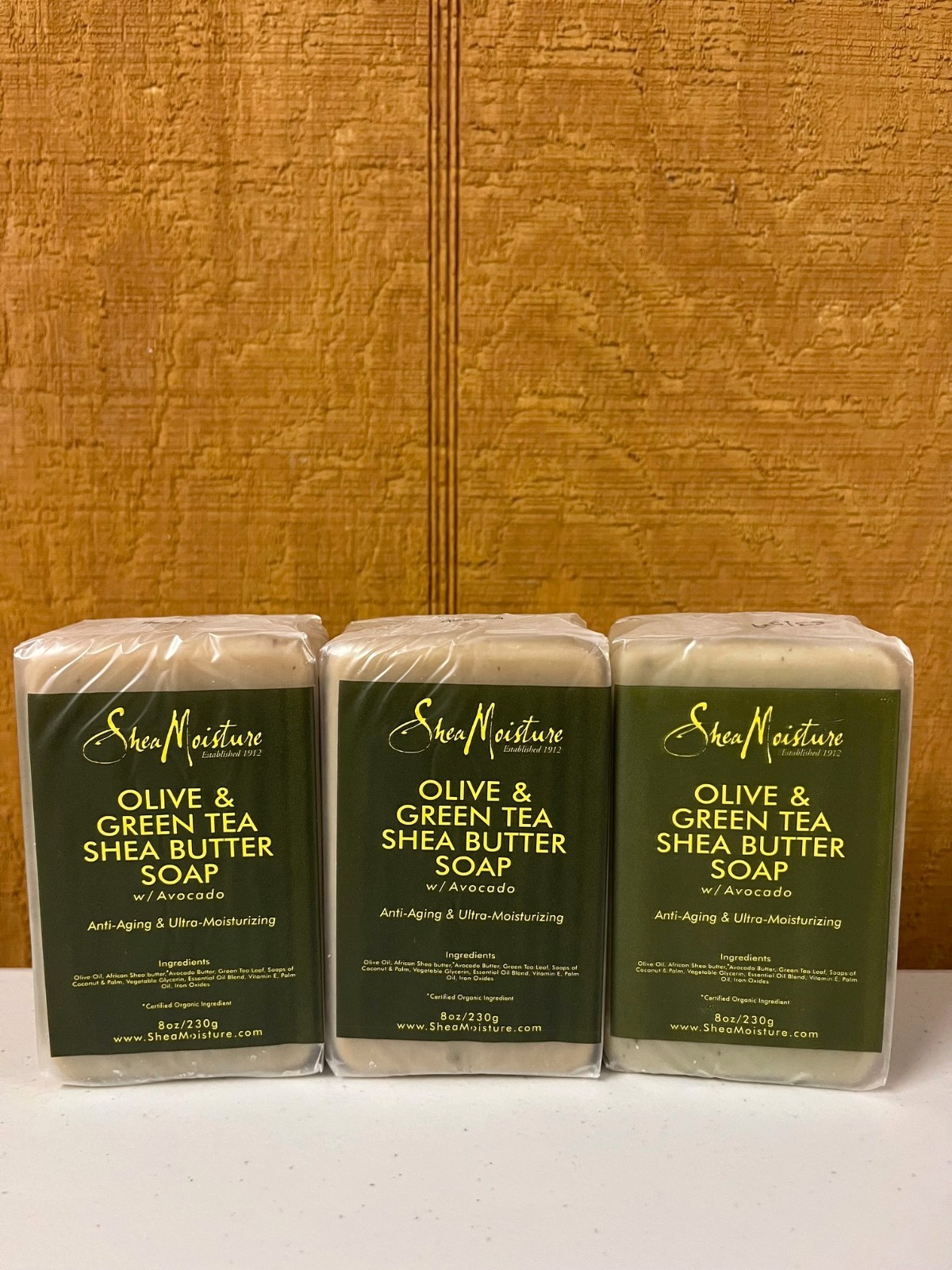 *SEE PHOTOS* 3 Shea Moisture Olive & Green Tea Shea Butter Soap 8 Oz. Each