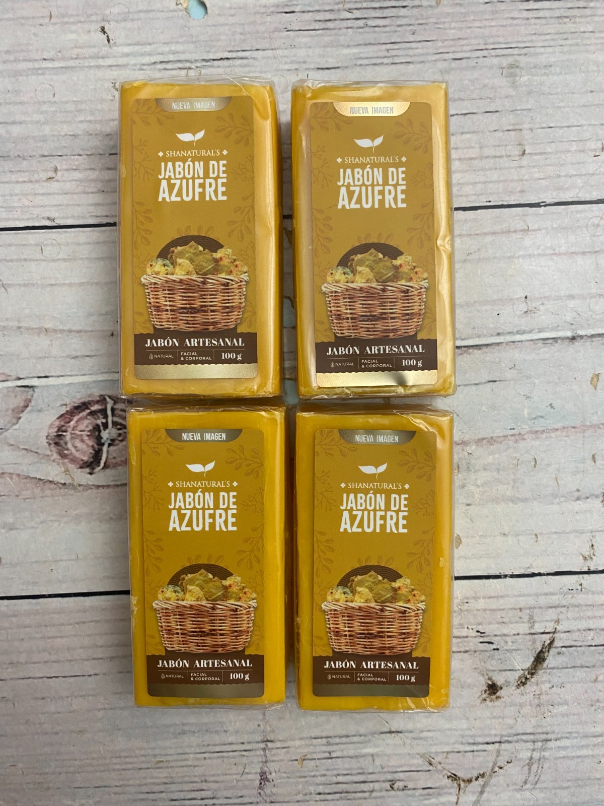 Jabon de Azufre – Artesanal – Contra Acne – 100gr. 4 Pack- Soap