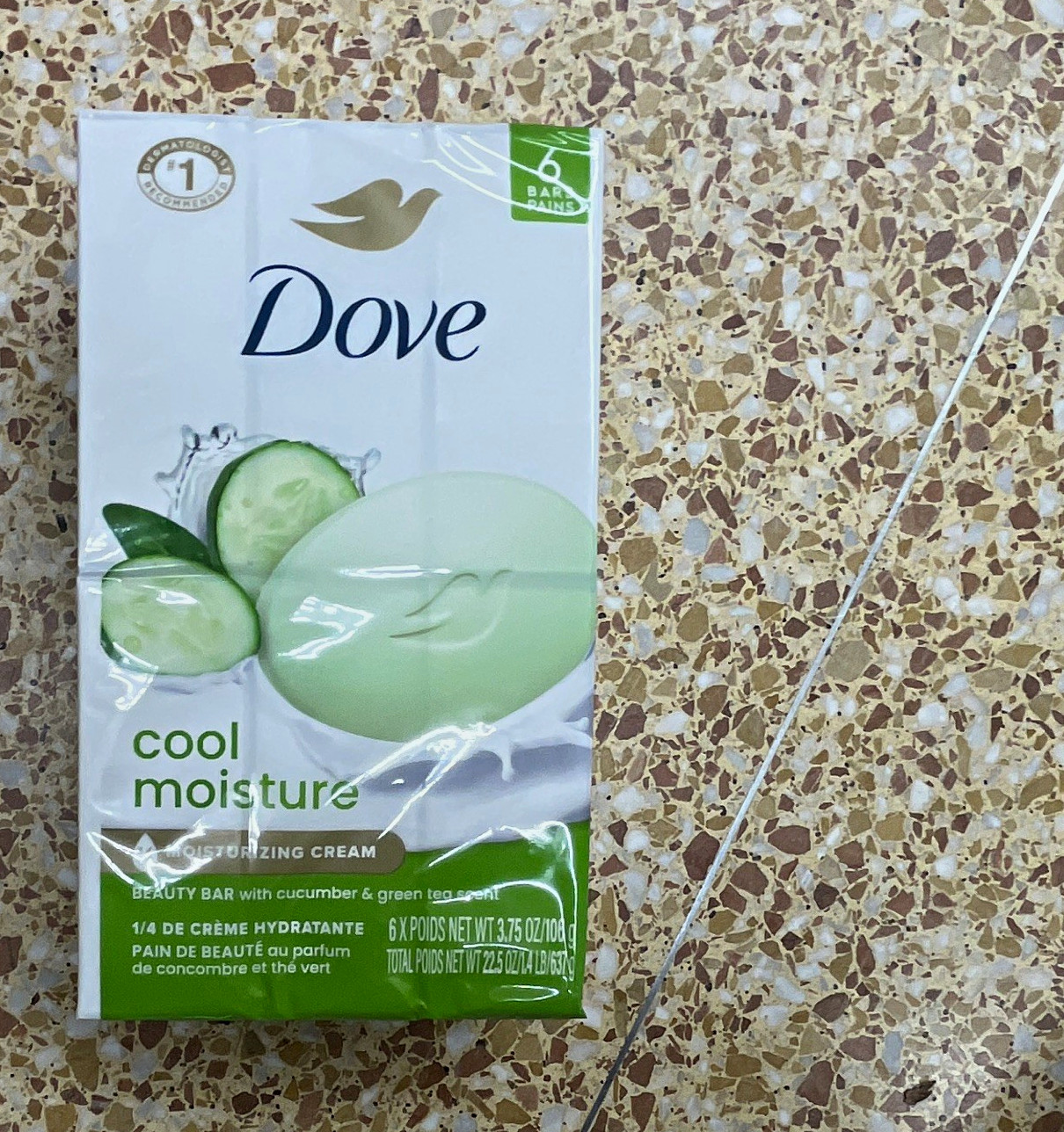Dove Cool Moisture Beauty Bar Soap 6 Pack 3.75 oz Cucumber & Green Tea Scent