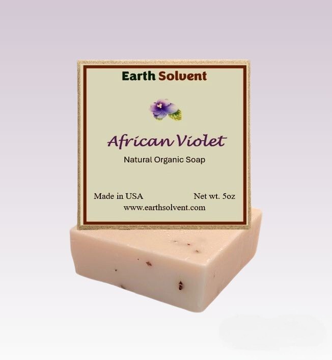 Earth Solvent African Violet Natural Organic Handmade Cold Press Bar Soap 5oz