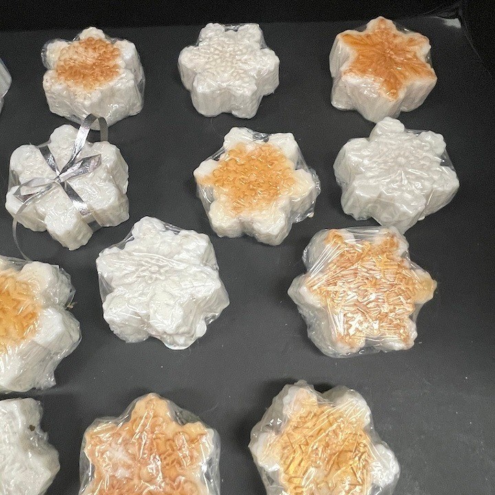 25 Individually Wrapped Handcrafted Snowflake Shea Butter Soaps