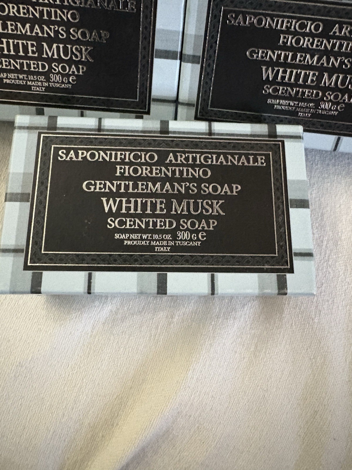 NEW SAPONIFICIO ARGIANALE FIORENTINO MEN BAR Soap 10.5oz Italy WHITE MUSK 3 BOX