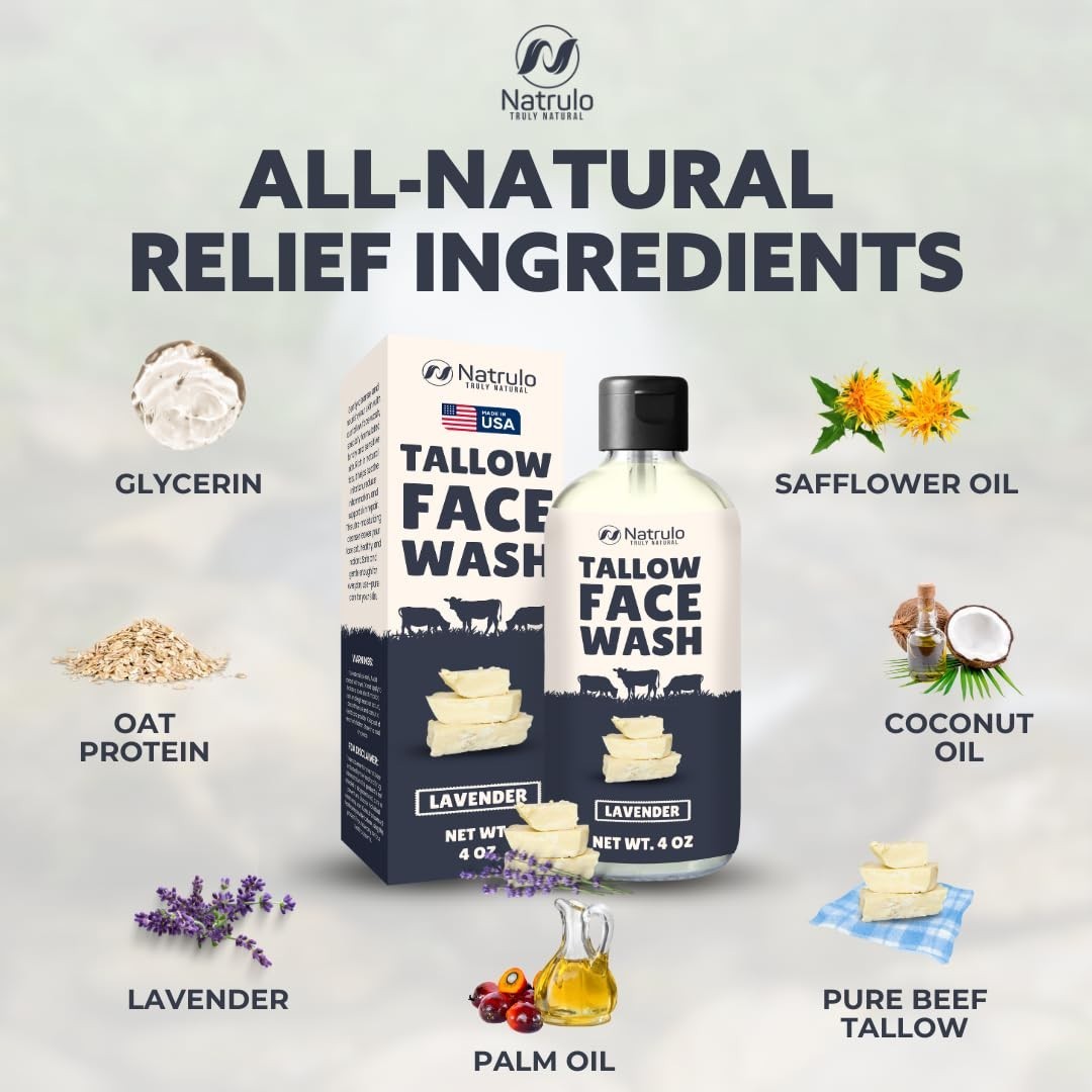 Beef Tallow Soap – All Natural Grass Fed Tallow Face Wash – Moisturizing, Exfoli